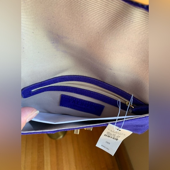Talbots blue purple Envelope Clutch leather suede new with tags - Picture 4 of 4